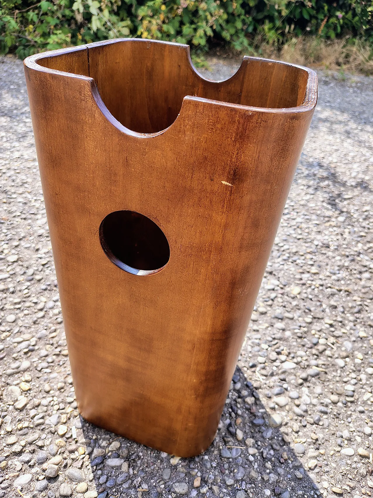 Umbrella stand attributable to Campo e Graffi in teak, 1960s 10