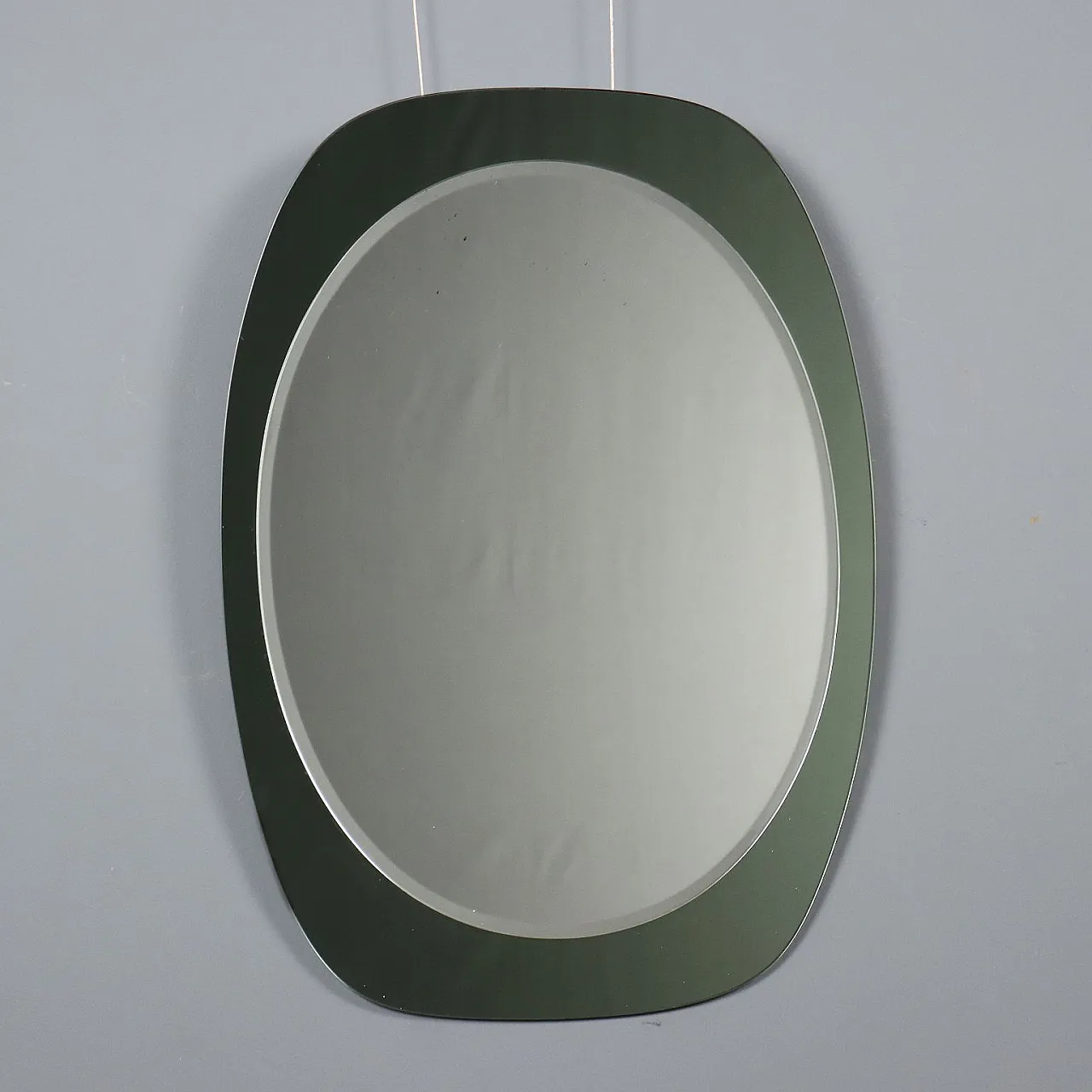 Specchio ovale con cornice in vetro, '900 1