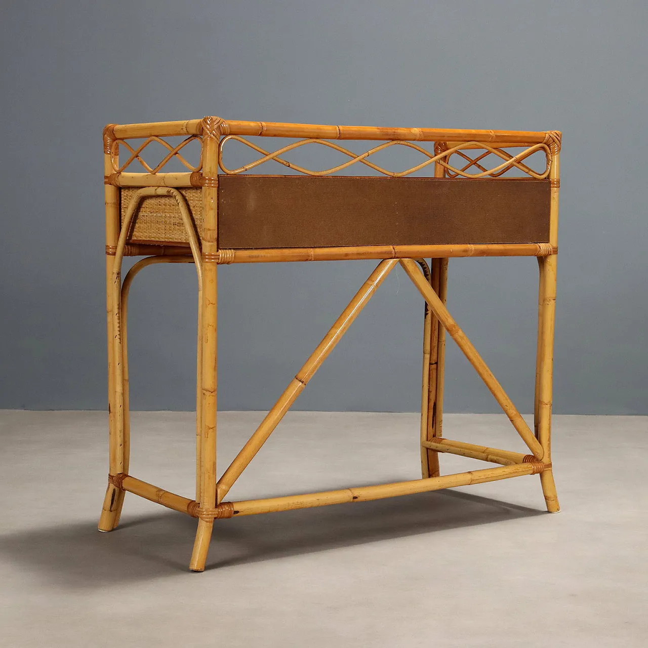 Bamboo and medulline entrance console, 20th century 8