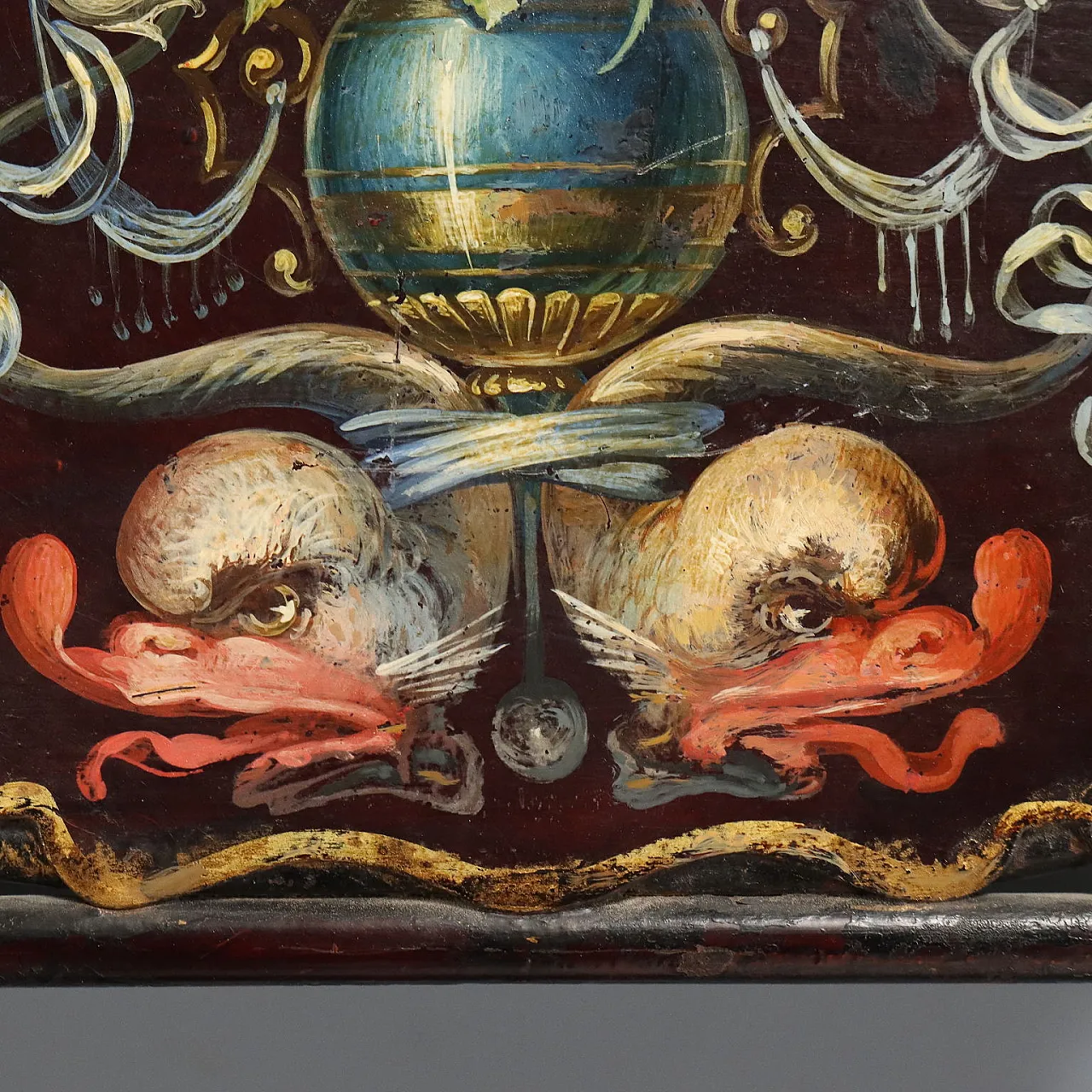 Black lacquered iron headboard, 19th century 5