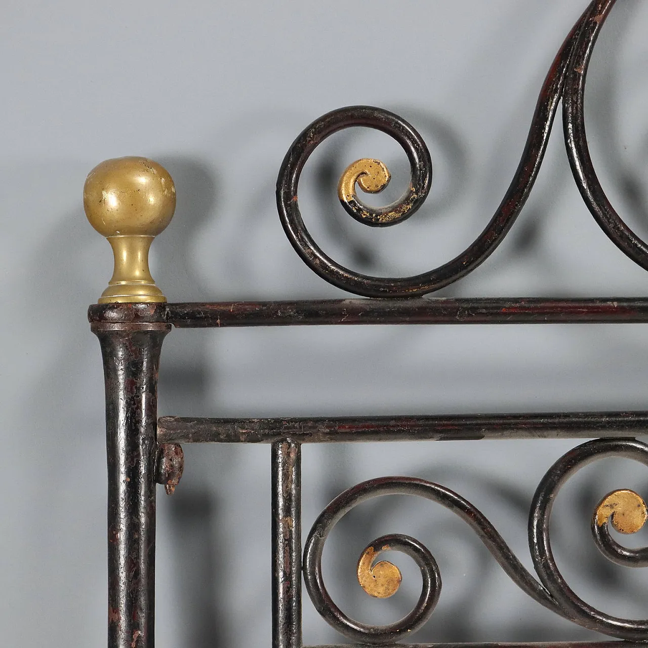 Black lacquered iron headboard, 19th century 8