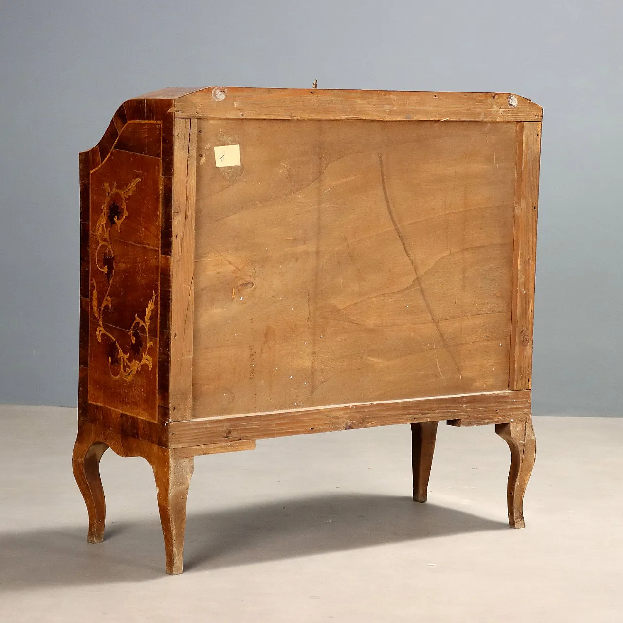 Walnut drop chest with maple fillets and inlays, 20th century 10