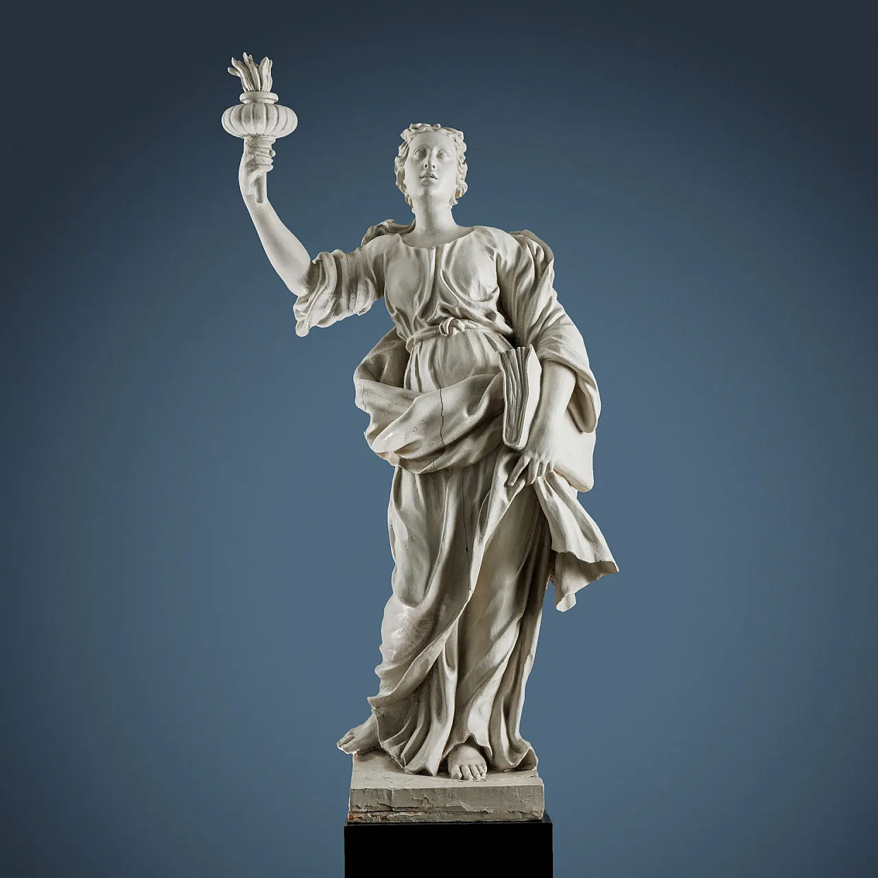 Allegory of Wisdom, carved and painted wood sculpture, 18th century 1