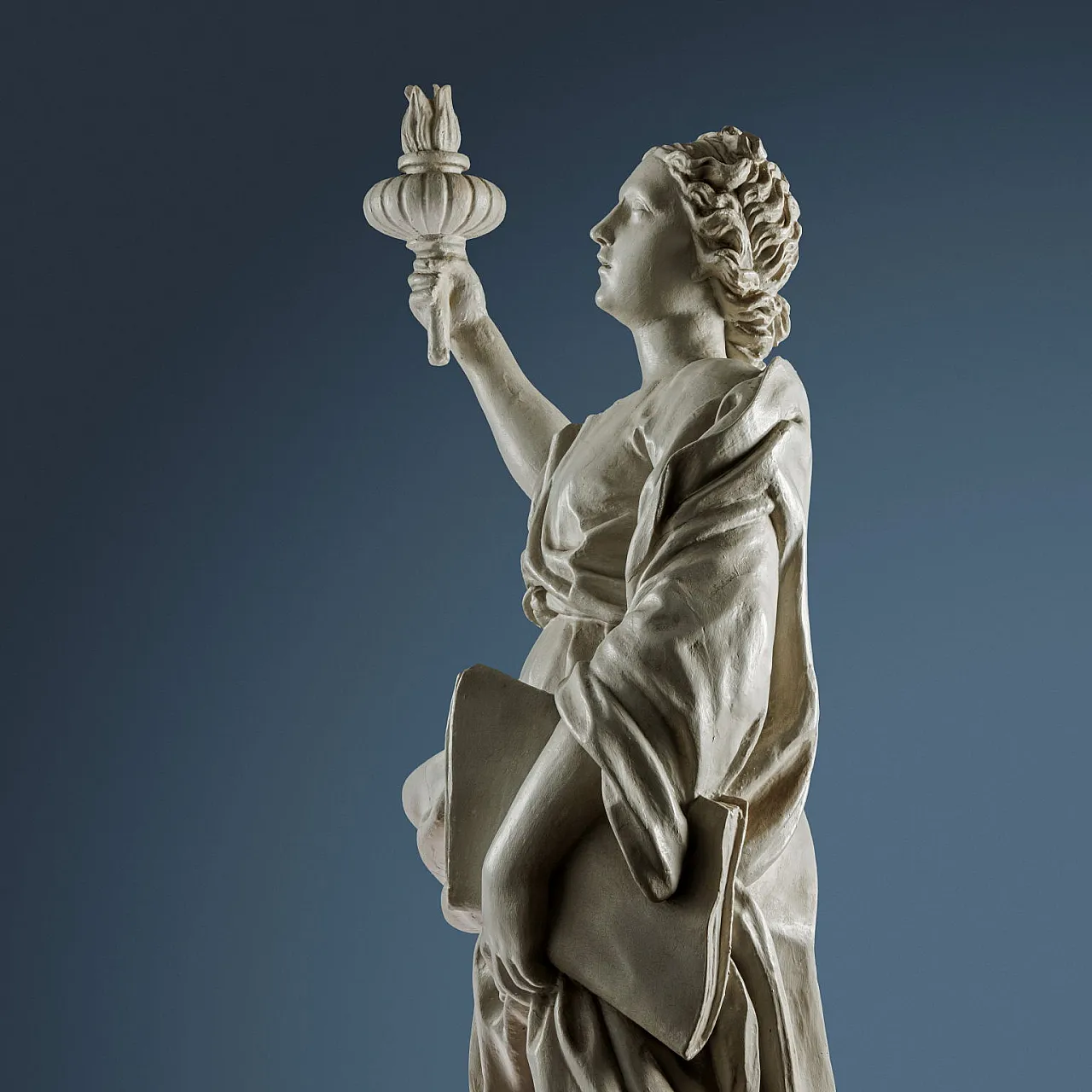 Allegory of Wisdom, carved and painted wood sculpture, 18th century 6