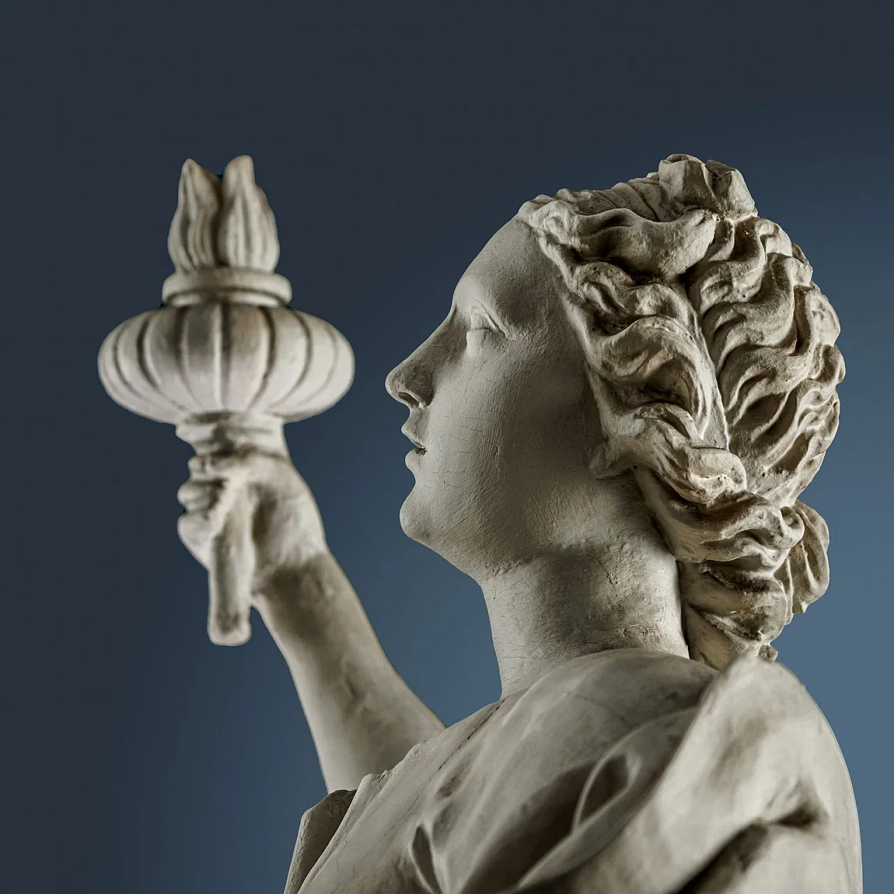 Allegory of Wisdom, carved and painted wood sculpture, 18th century 7