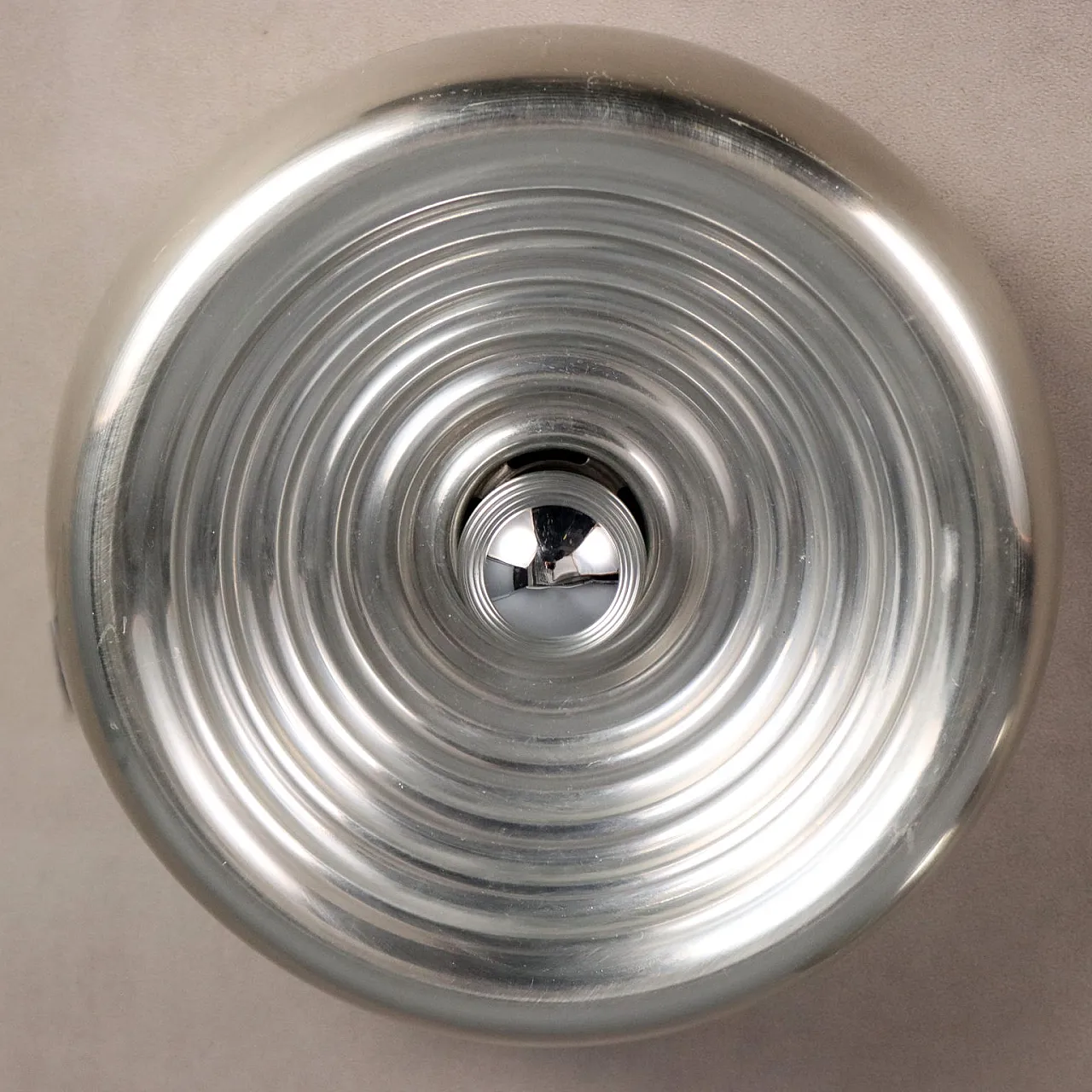 Pair of wall/ceiling lamps in chrome-plated aluminium, 20th century 5