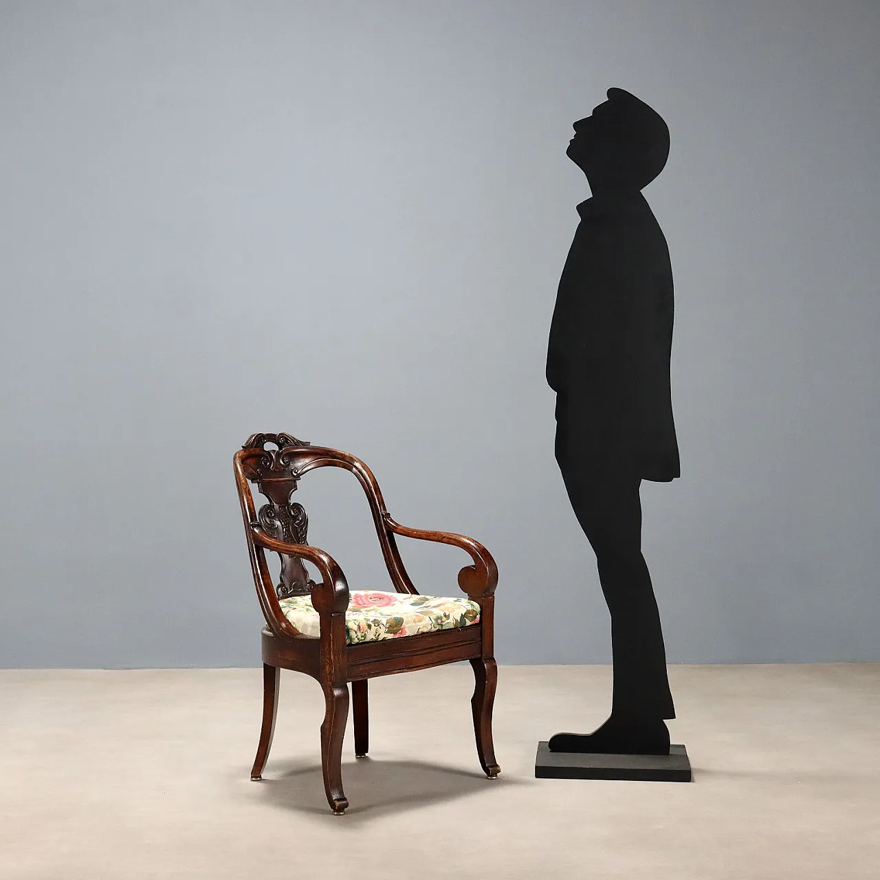 Poltrona Luigi Filippo in noce con cuscino sfoderabile, '800 2