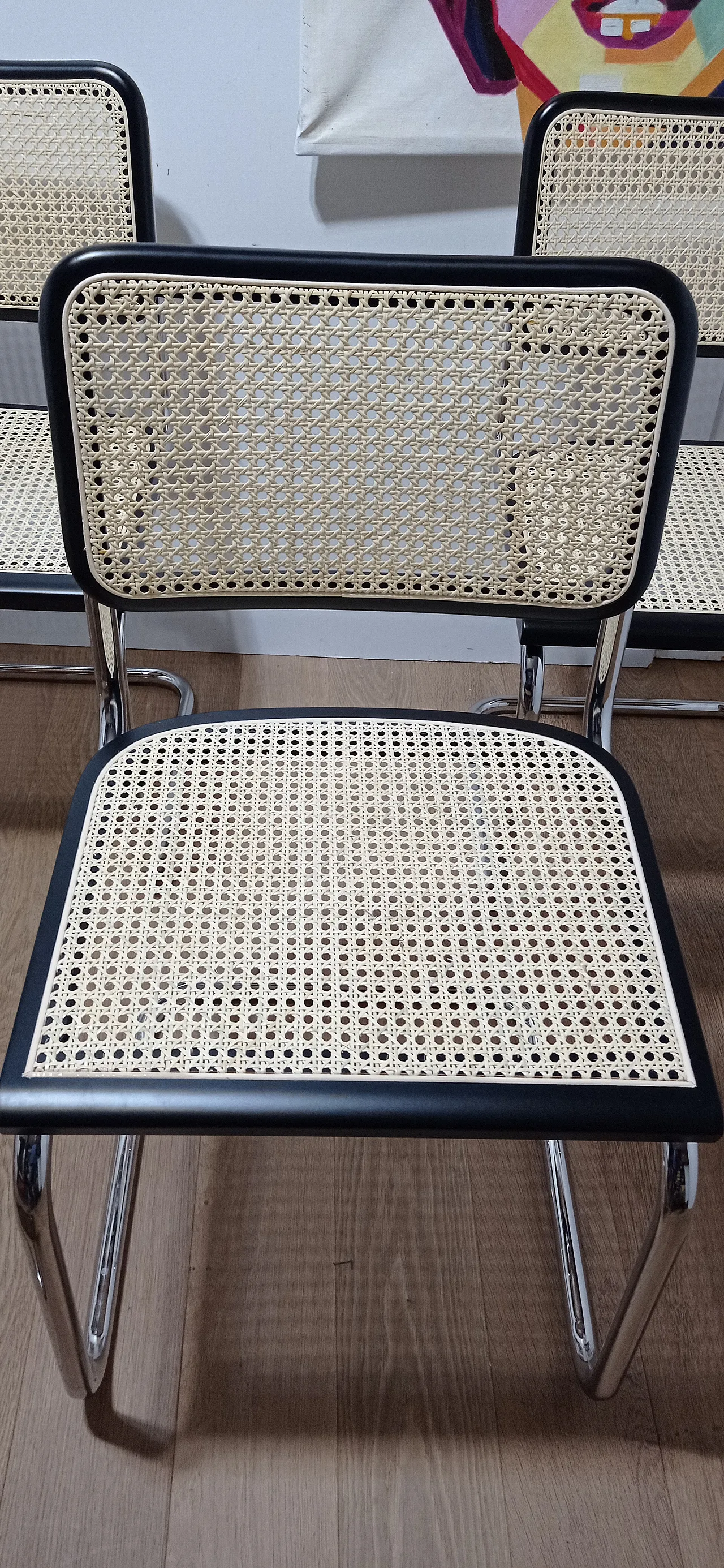 6 Cesca B32 chairs, lacquered in black MDF, 1980s 17