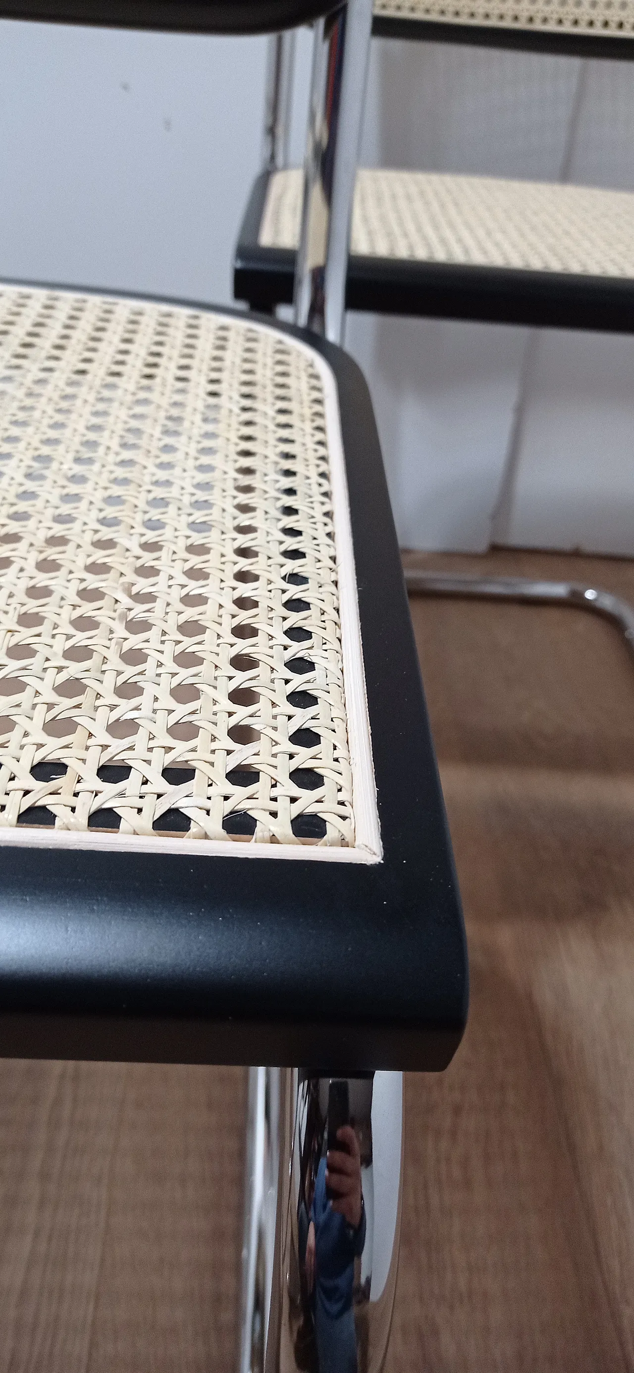 6 Cesca B32 chairs, lacquered in black MDF, 1980s 25