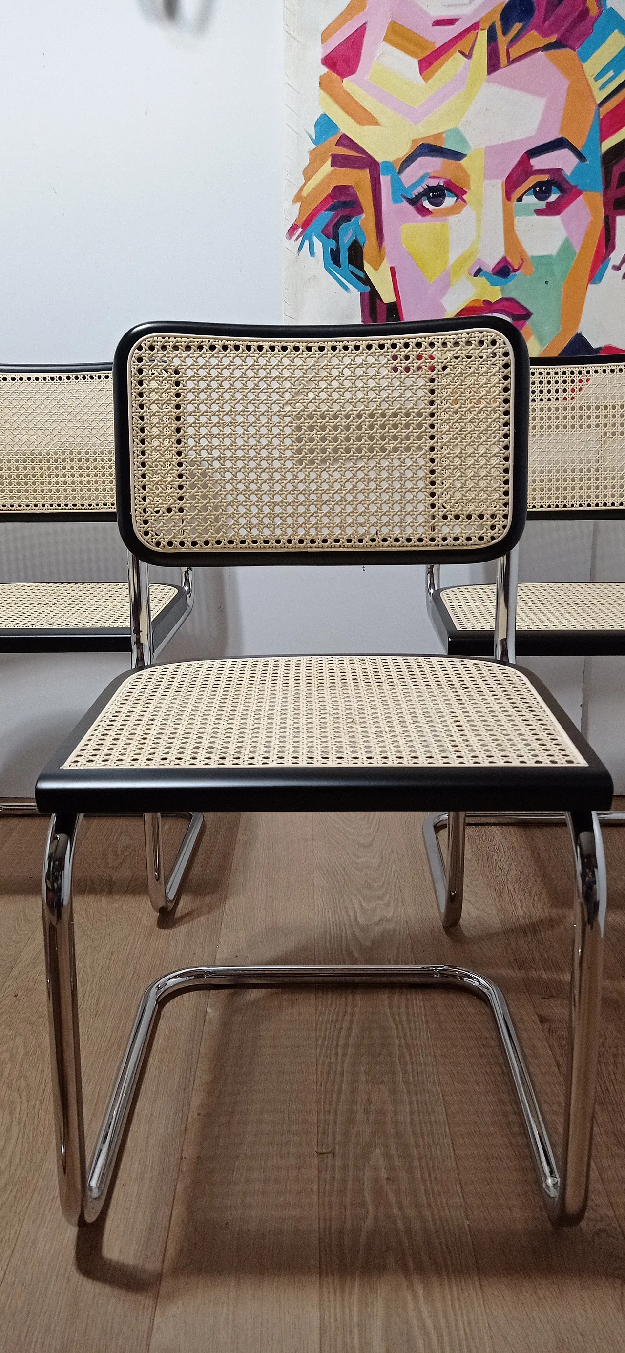 6 Cesca B32 chairs, lacquered in black MDF, 1980s 26