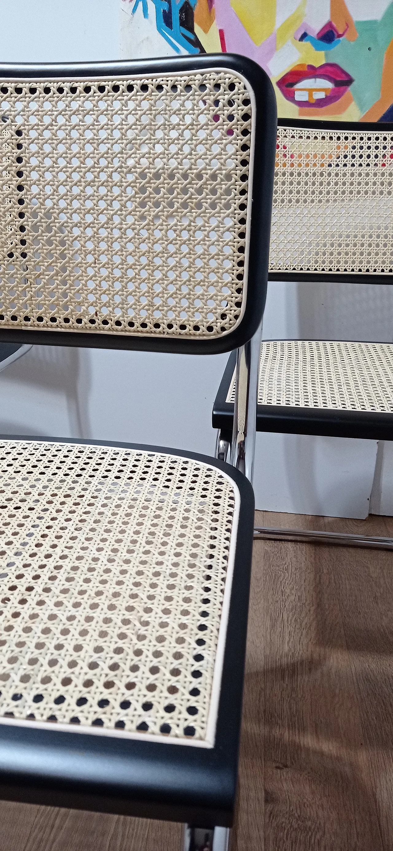 6 Cesca B32 chairs, lacquered in black MDF, 1980s 27