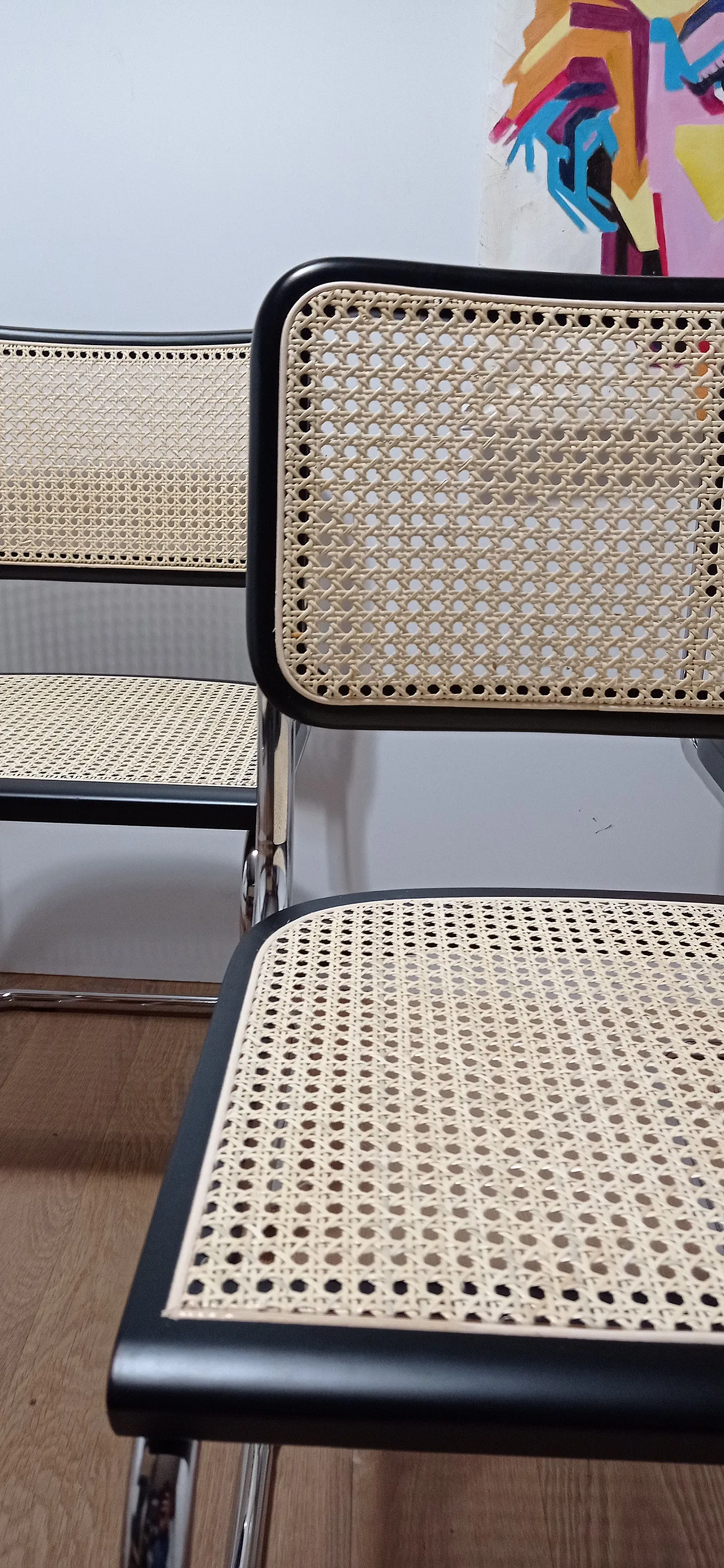 6 Cesca B32 chairs, lacquered in black MDF, 1980s 28