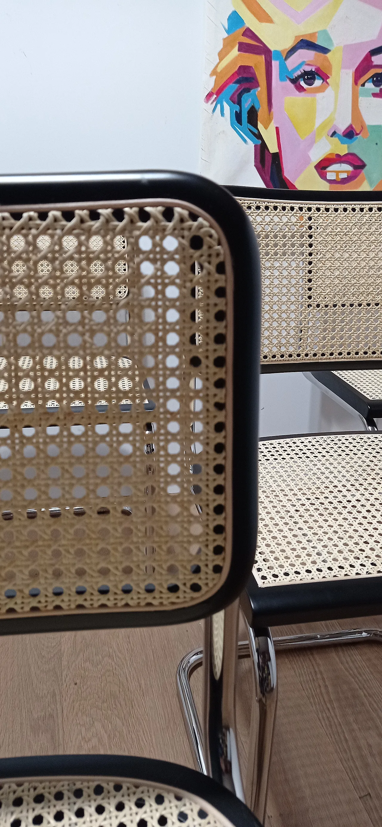 6 Cesca B32 chairs, lacquered in black MDF, 1980s 32