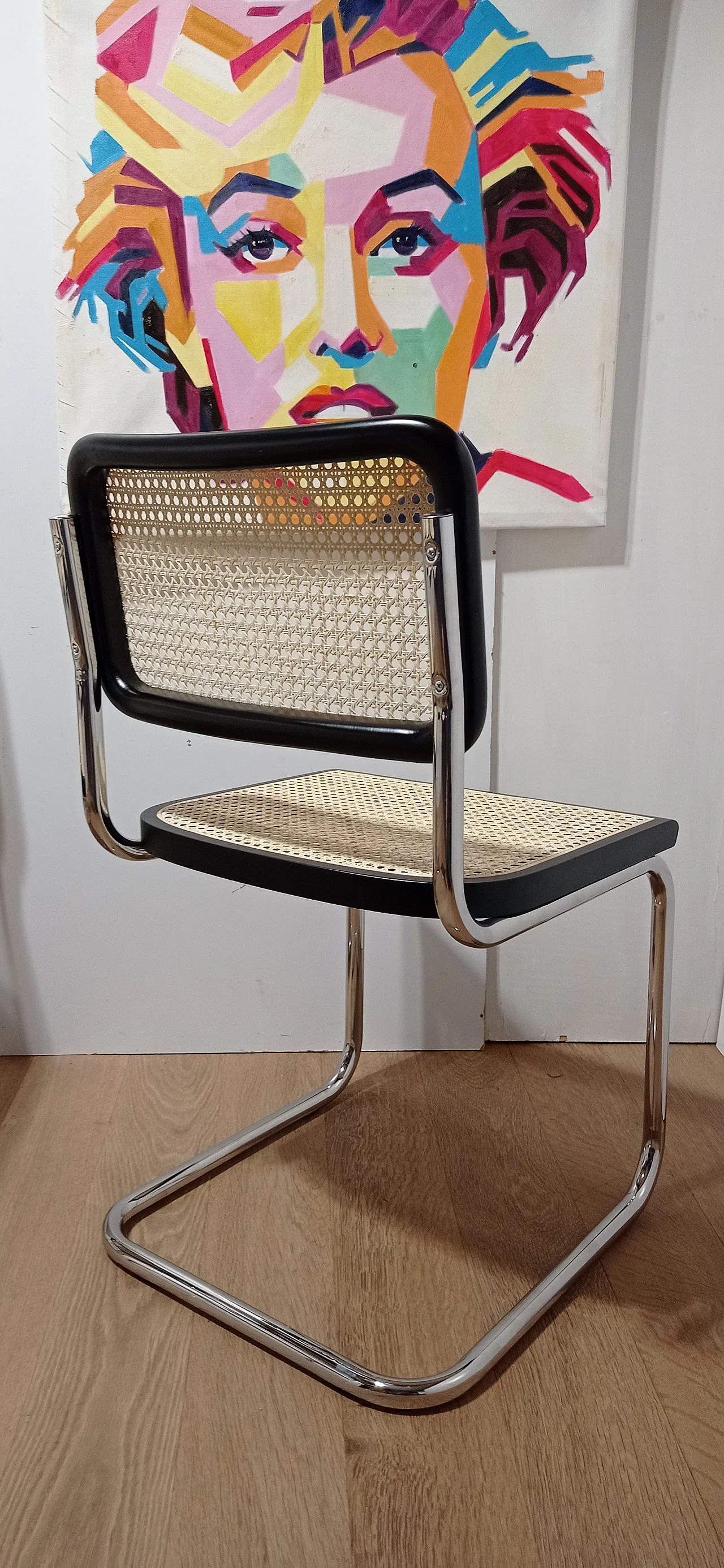 6 Cesca B32 chairs, lacquered in black MDF, 1980s 50