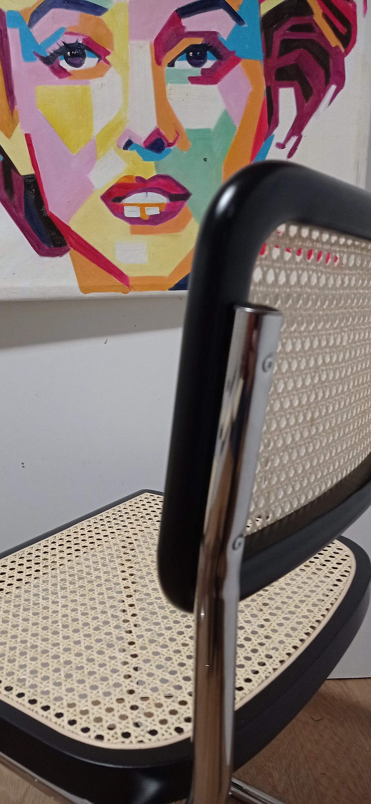 6 Cesca B32 chairs, lacquered in black MDF, 1980s 60