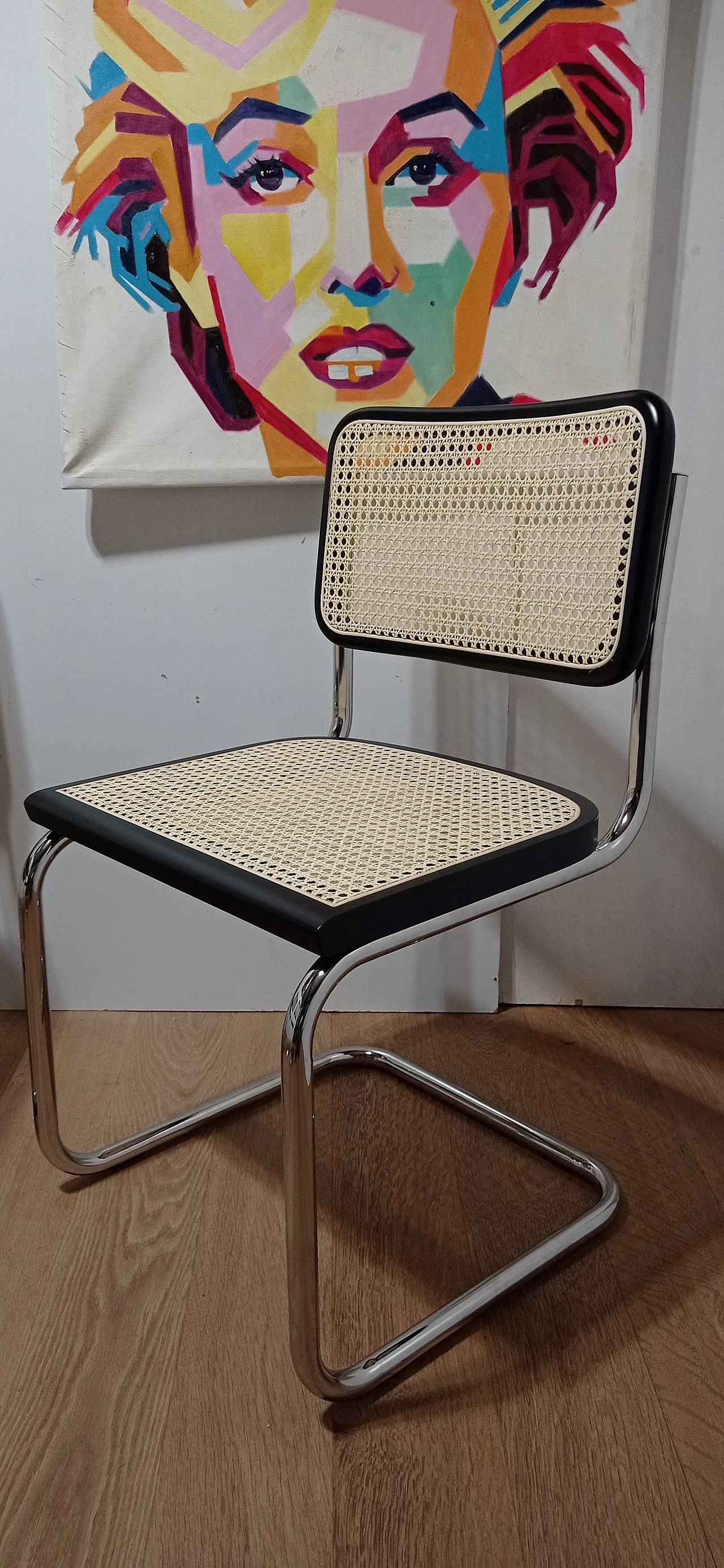 6 Cesca B32 chairs, lacquered in black MDF, 1980s 66