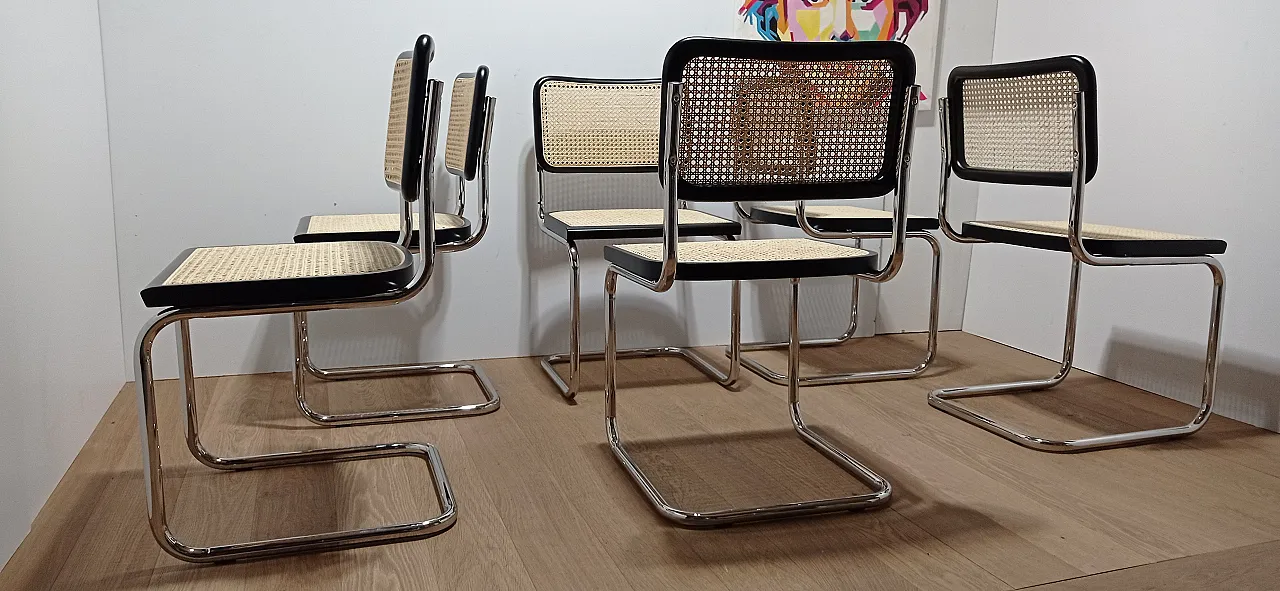 6 Cesca B32 chairs, lacquered in black MDF, 1980s 71