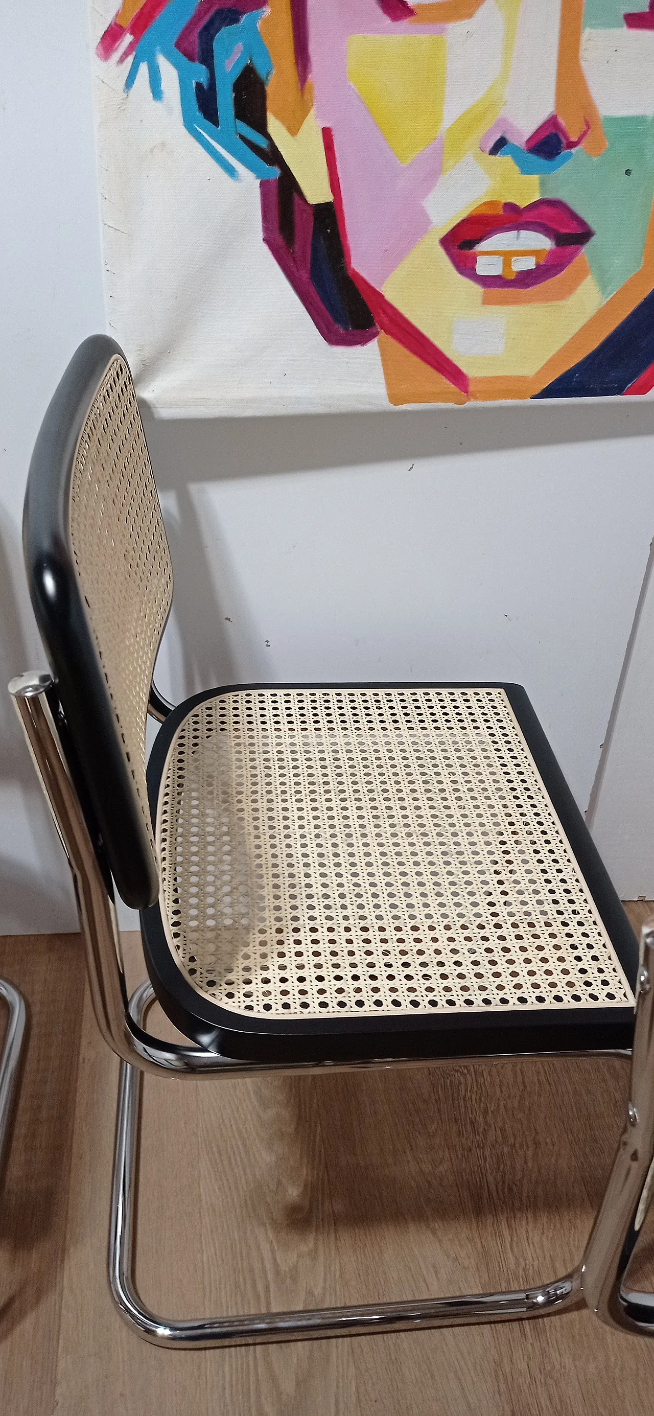 6 Cesca B32 chairs, lacquered in black MDF, 1980s 85