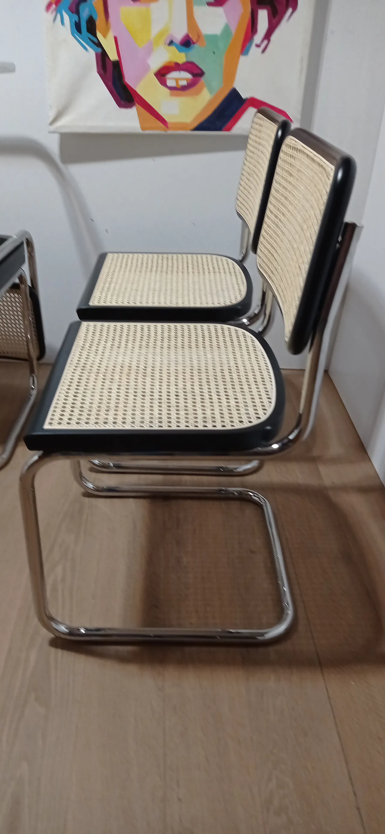 6 Cesca B32 chairs, lacquered in black MDF, 1980s 100