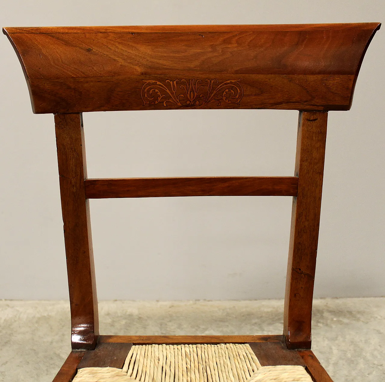 Italian inlaid walnut chair, 19th century 6
