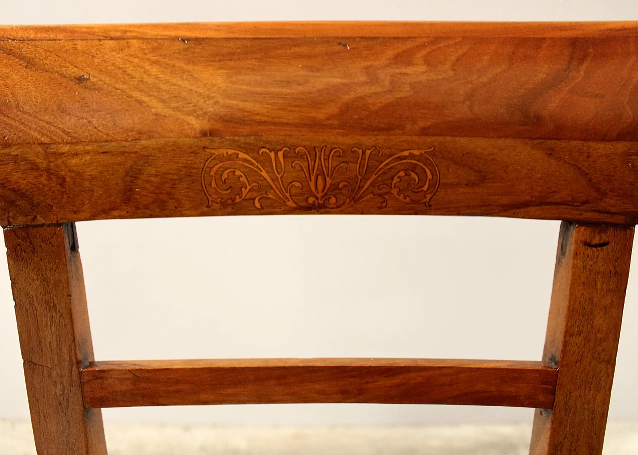Italian inlaid walnut chair, 19th century 7