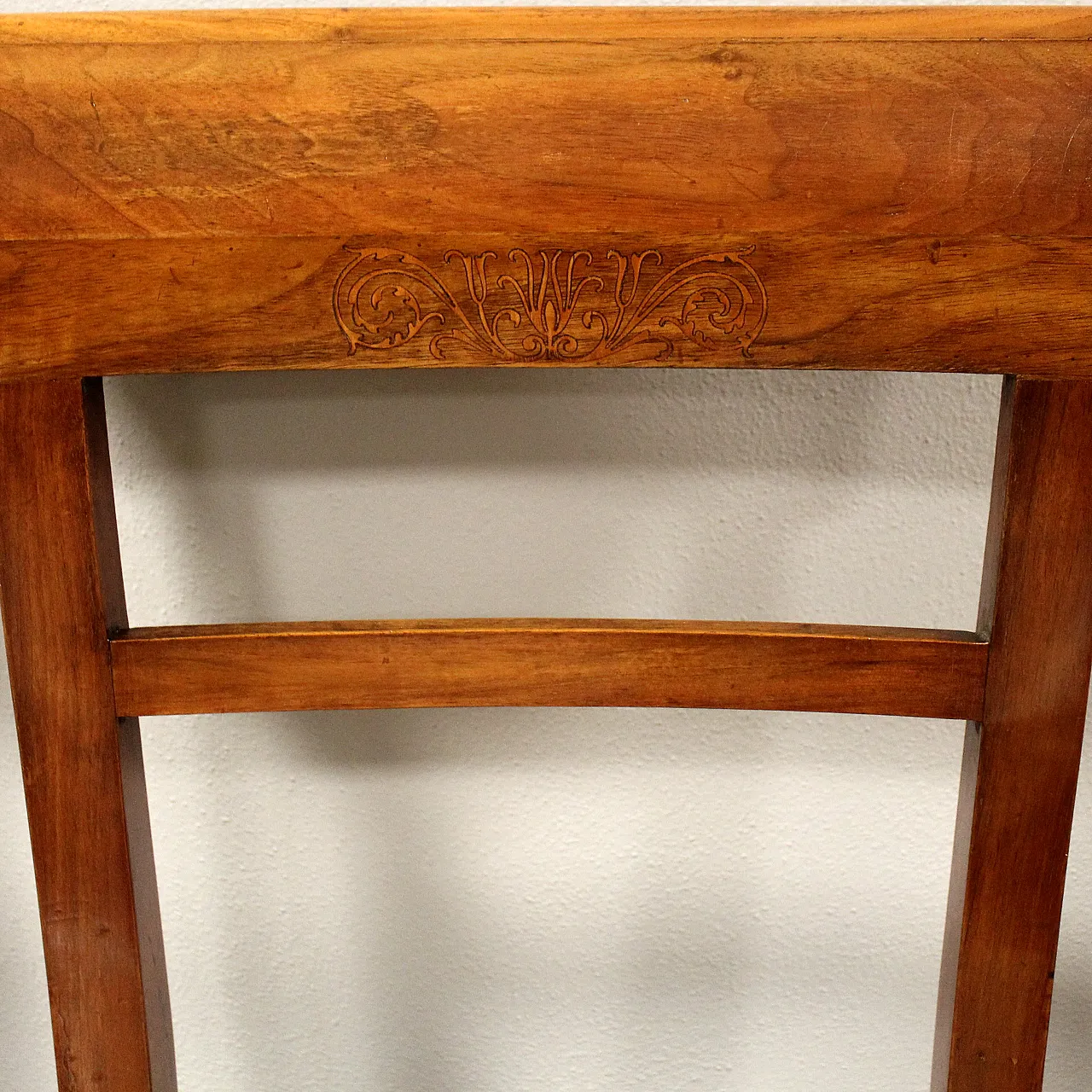 4 inlaid walnut chairs, 19th century 7