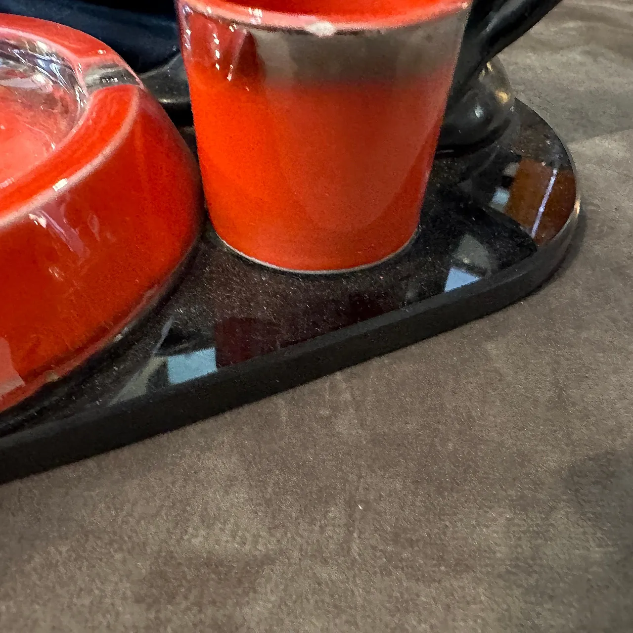 Ceramic and black glass smoking set, 1950s 8