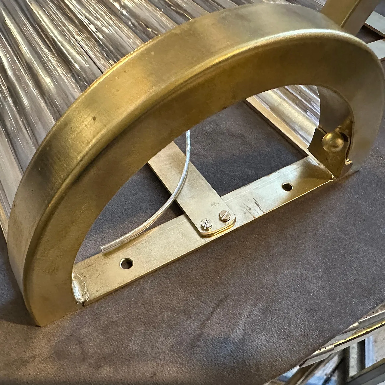 Pair of Sciolari Sbrass and glass wall sconces, 2000s 8