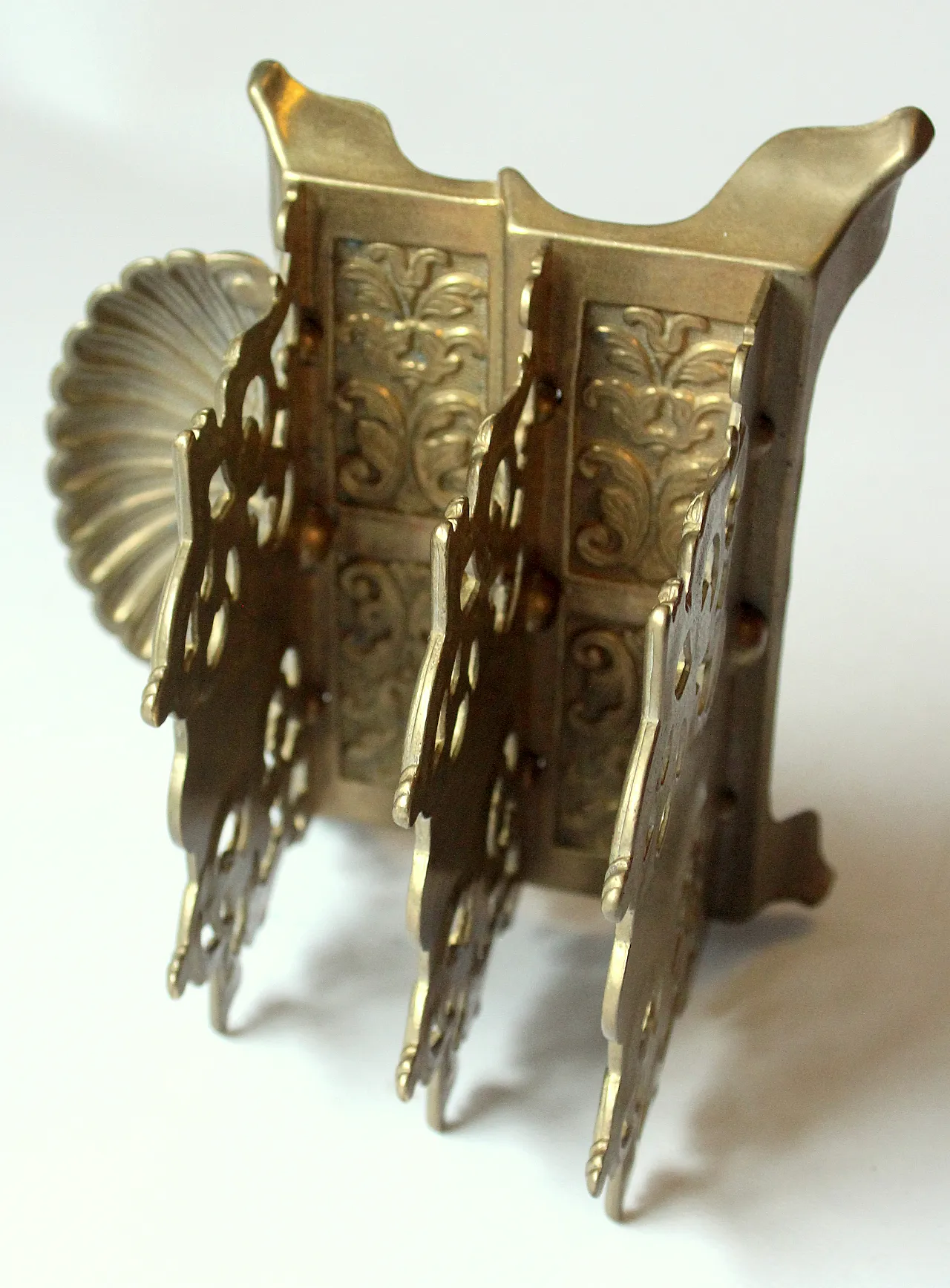Ornate brass letter holder, 60s 3