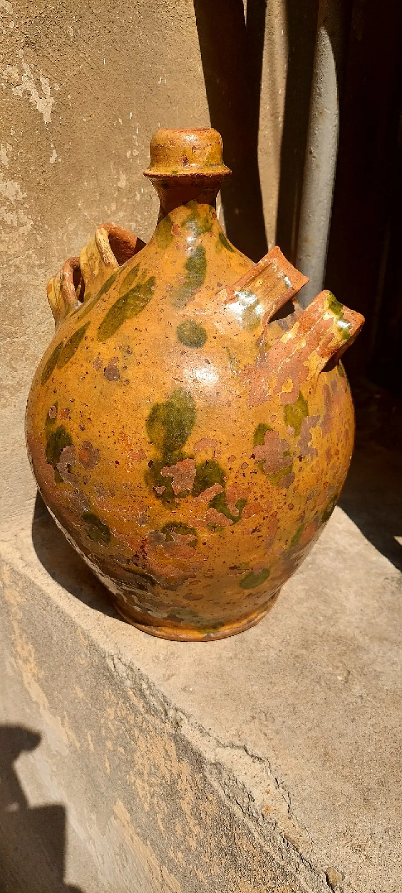 Fiasca da pellegrino in terracotta smaltata, '800 2