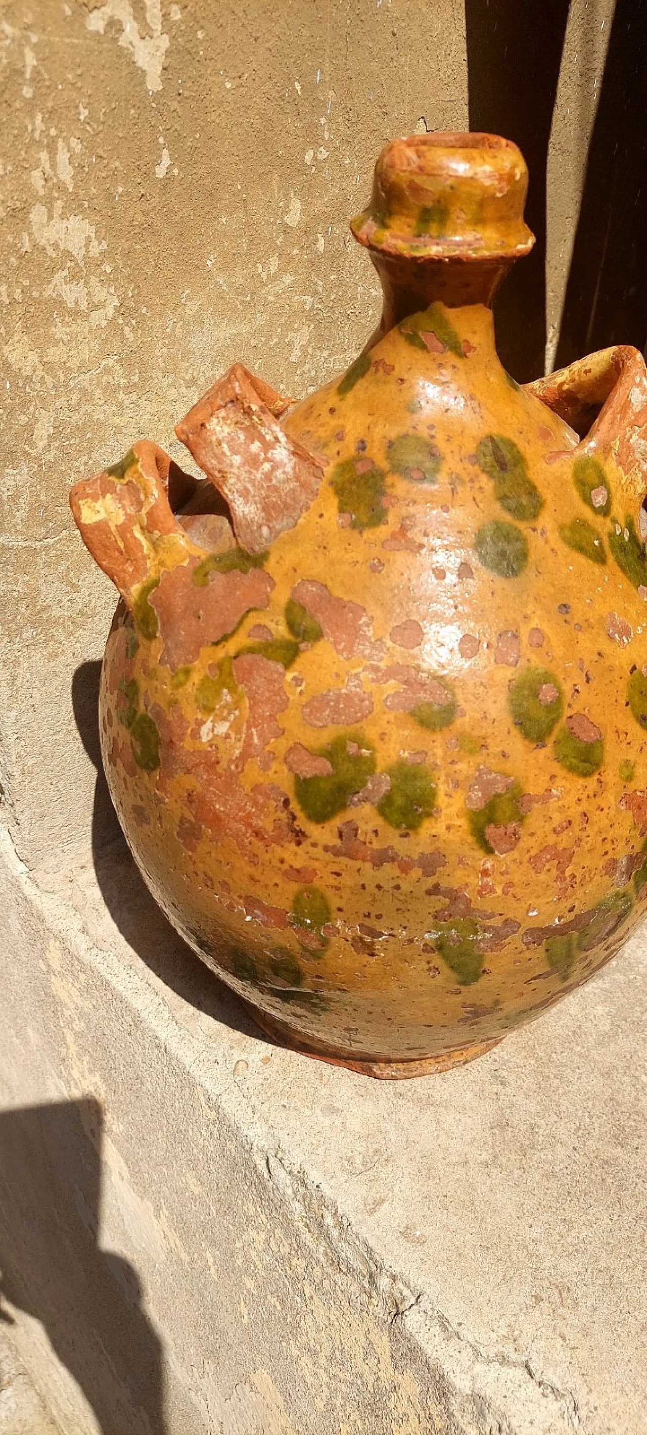 Fiasca da pellegrino in terracotta smaltata, '800 4