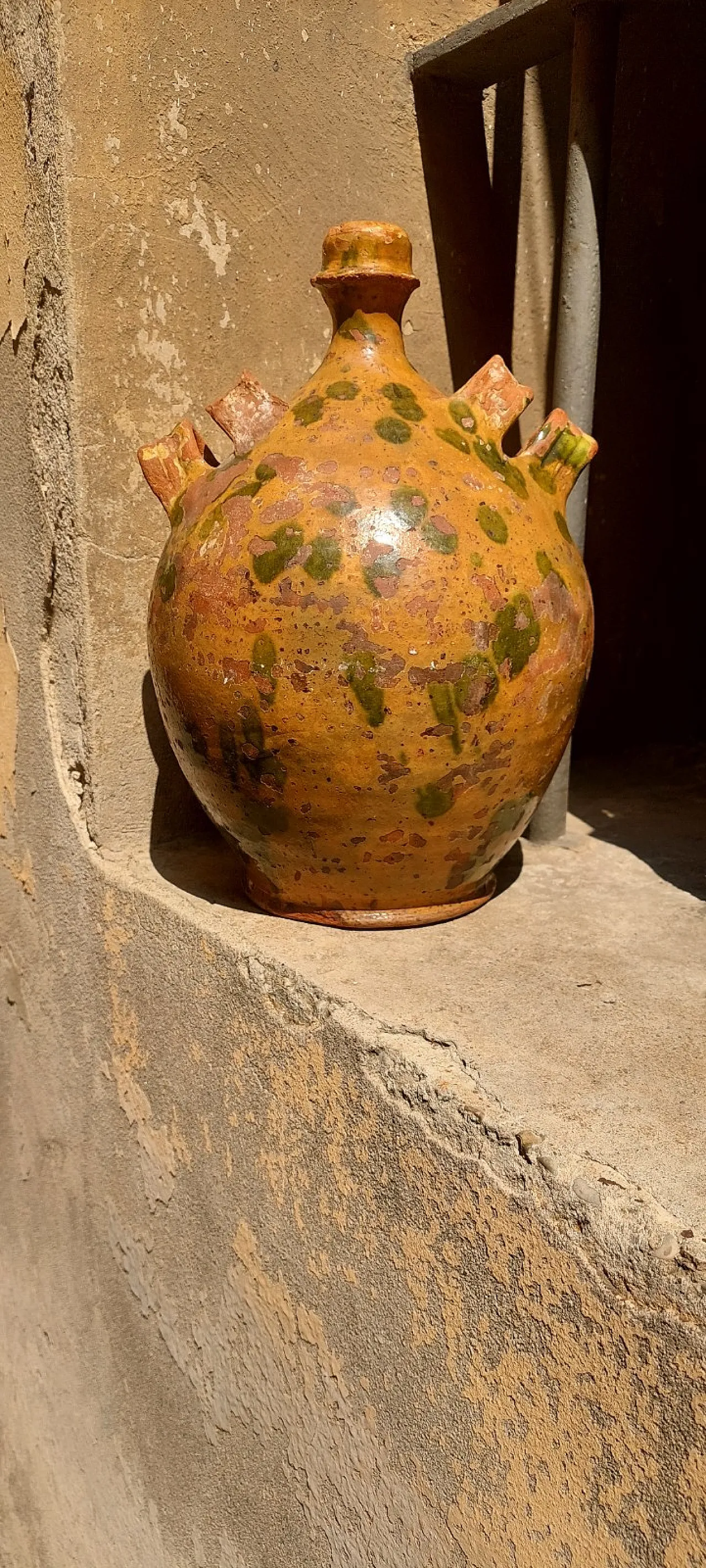 Fiasca da pellegrino in terracotta smaltata, '800 6