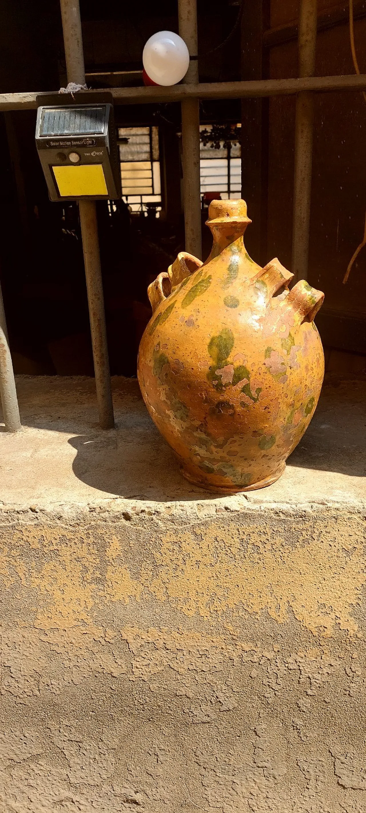 Fiasca da pellegrino in terracotta smaltata, '800 8