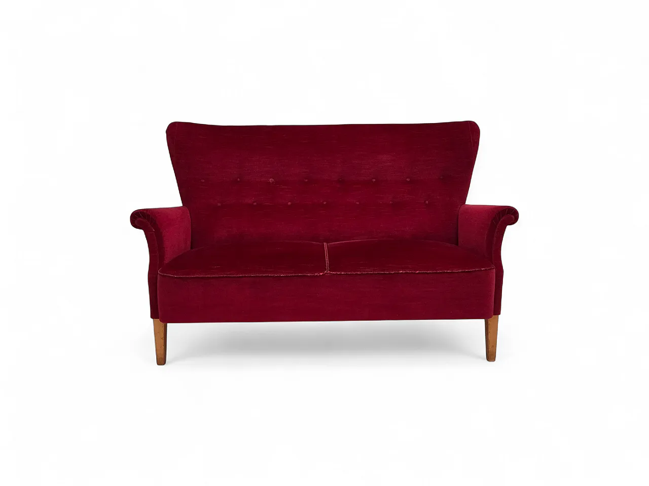Divano svedese a 2 posti di Dux Sweden in velluto, anni '60 21