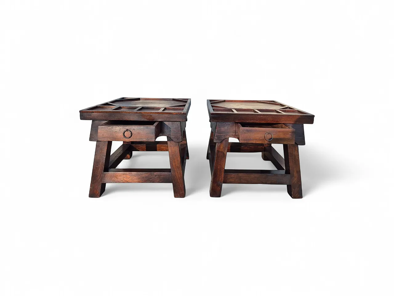 Coppia di Comodini Artigianali in Legno Massello 13