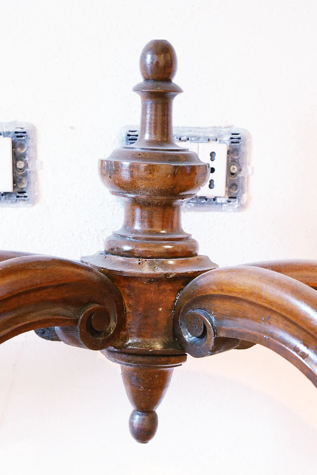 Umbertine console with mirror, walnut wood, Carrara marble, 19th c. 8