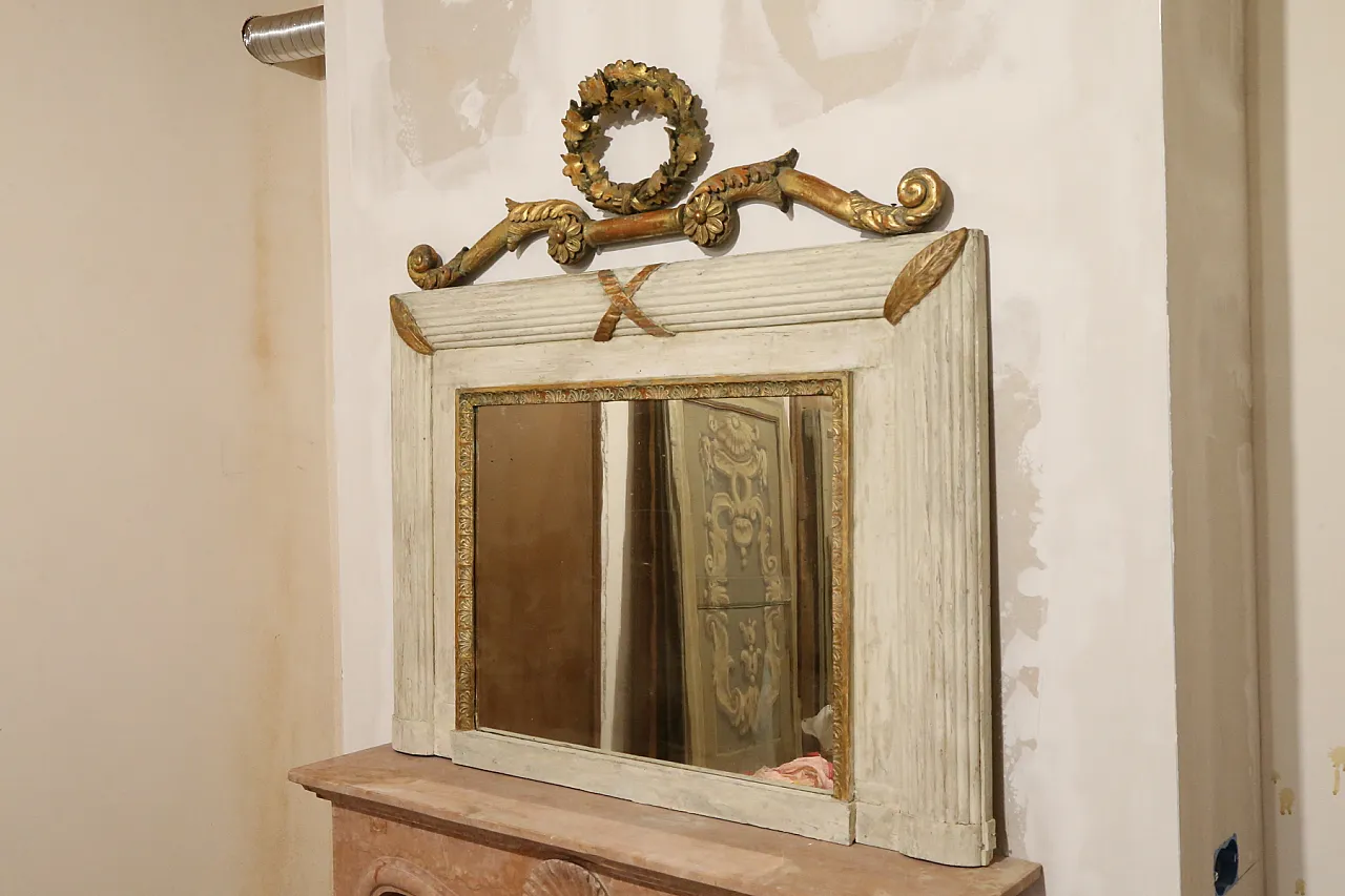 Specchiera caminiera impero bianca oro zecchino, 1826 3