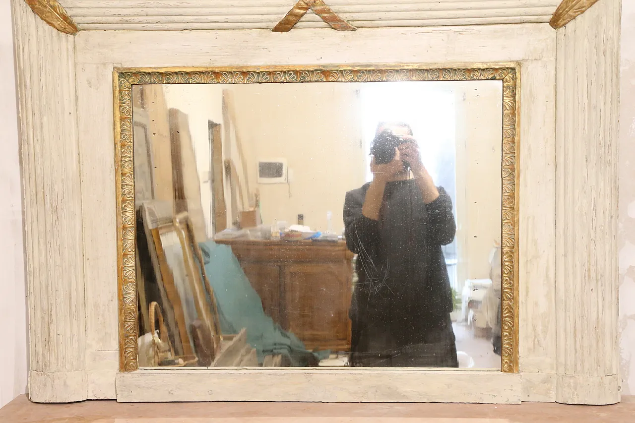 Specchiera caminiera impero bianca oro zecchino, 1826 6