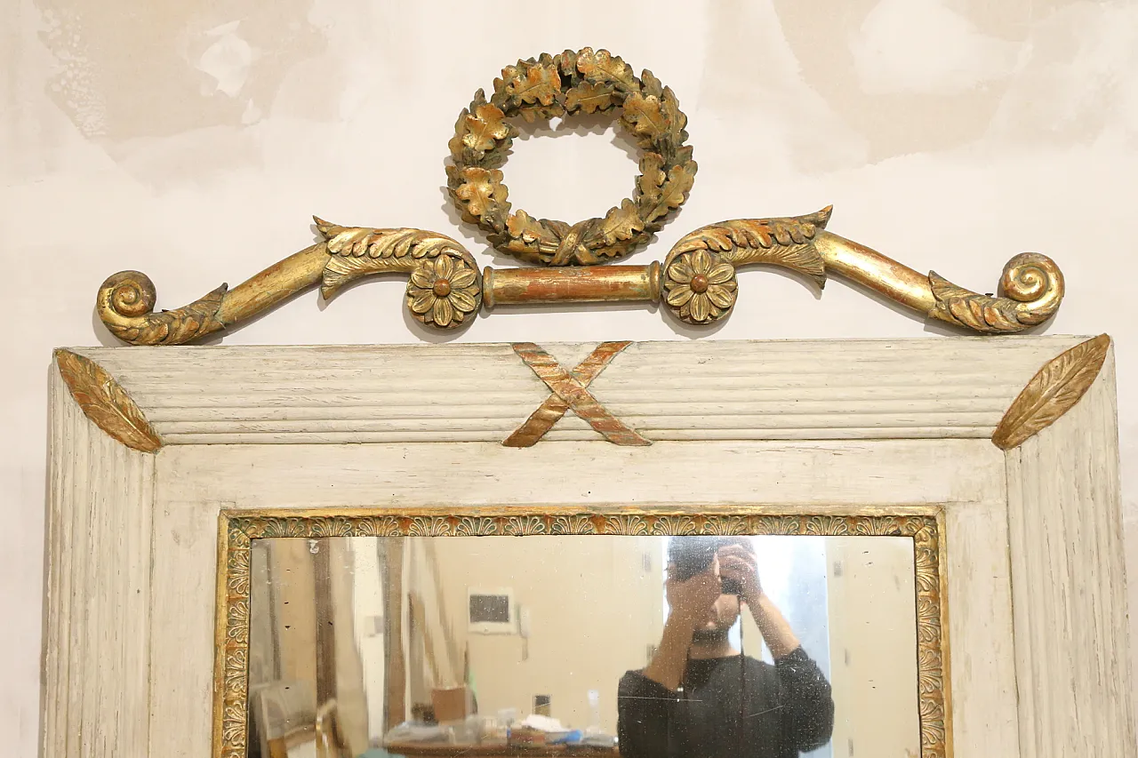 Specchiera caminiera impero bianca oro zecchino, 1826 7