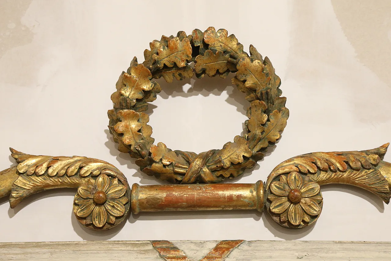 Specchiera caminiera impero bianca oro zecchino, 1826 8