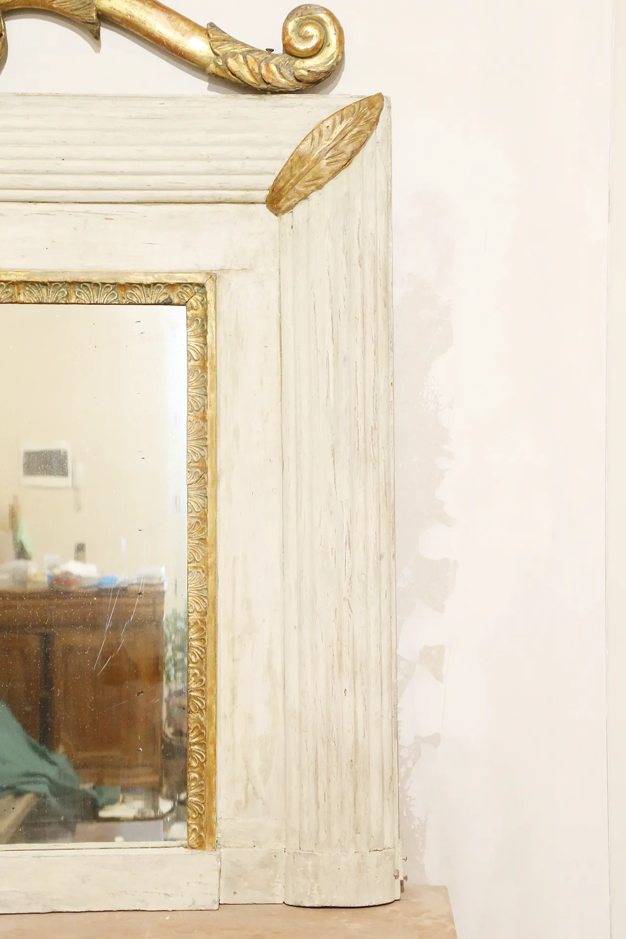 Specchiera caminiera impero bianca oro zecchino, 1826 20