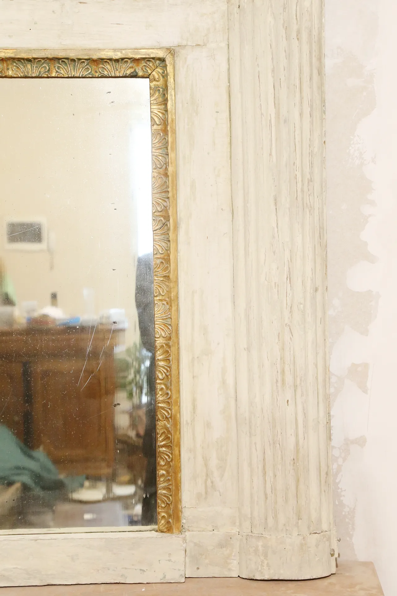 Specchiera caminiera impero bianca oro zecchino, 1826 21