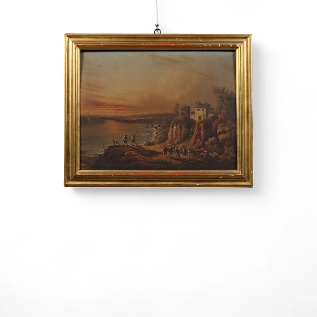 Dipinto olio su tavola con cornice, '800 11