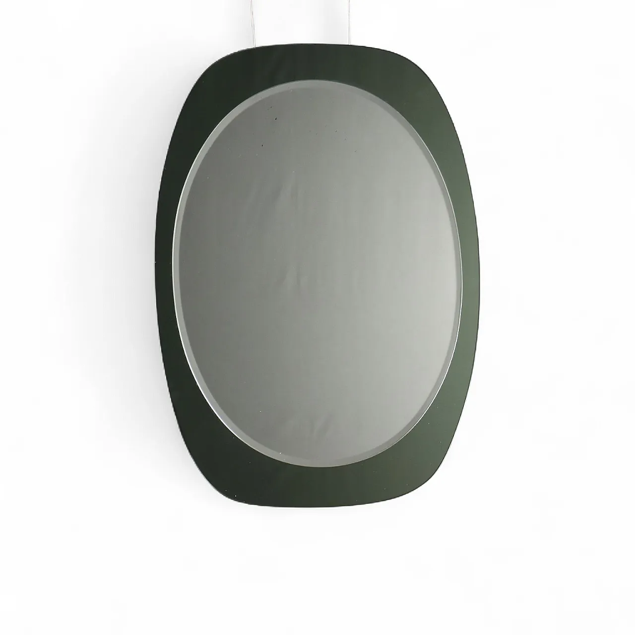 Specchio ovale con cornice in vetro, '900 9