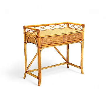 Bamboo and medulline entrance console, 20th century