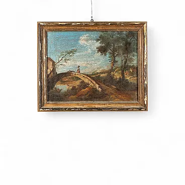 Paesaggio dell'Italia centrale, olio su tela, '700