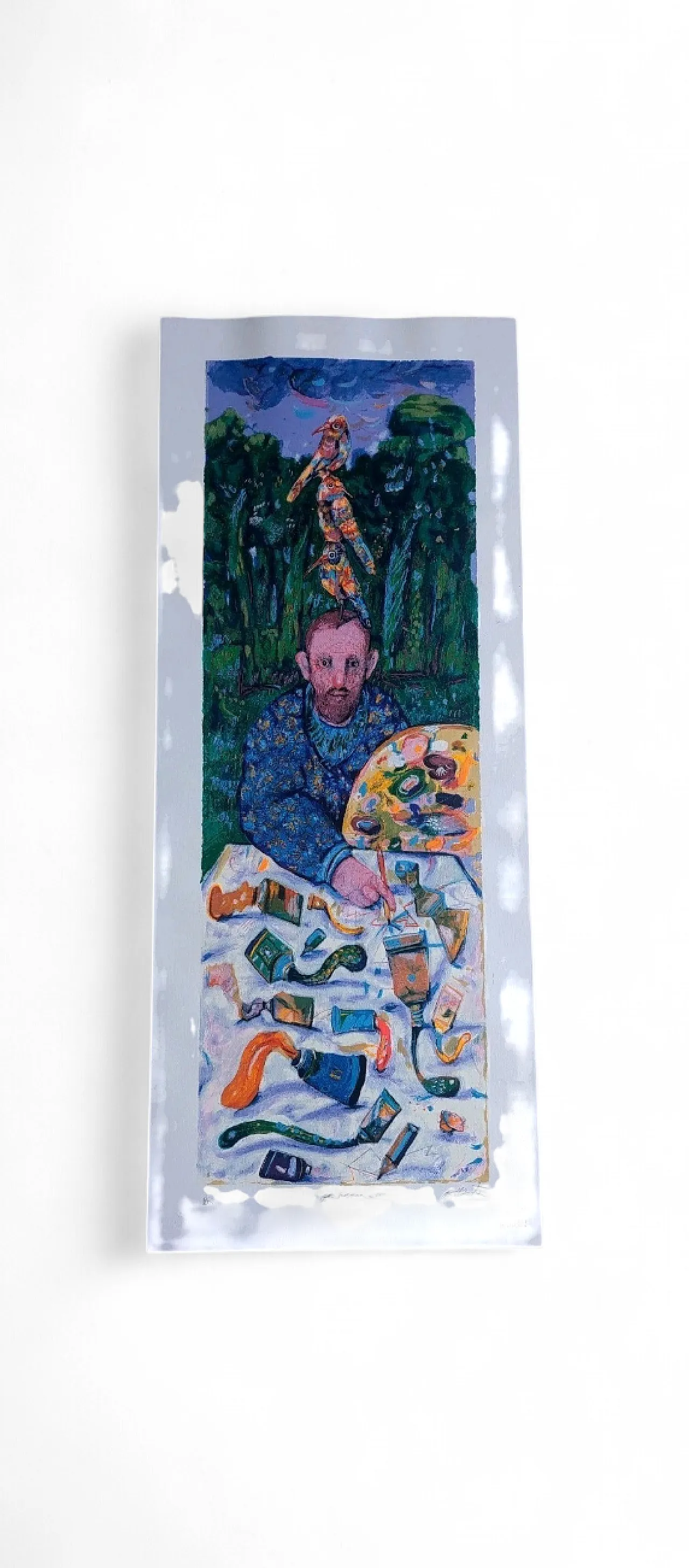 A Painter in the Woods by Antonio Possenti, silkscreen, 20th century 13