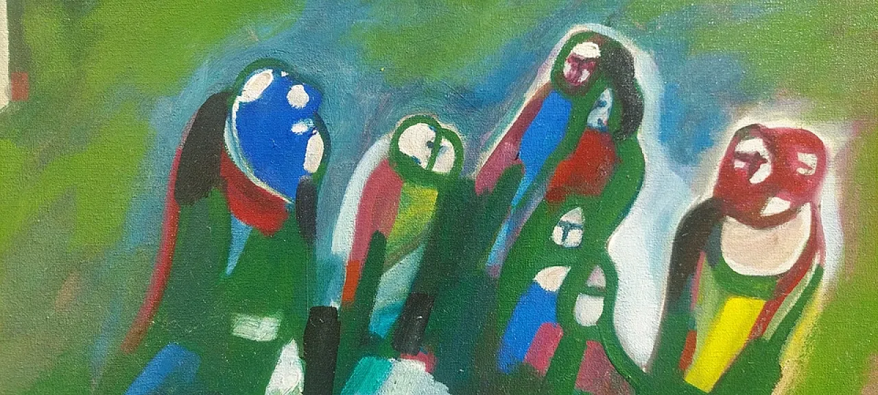 Dipinto astratto di Eros Bortolotti, olio su tela, '900 7