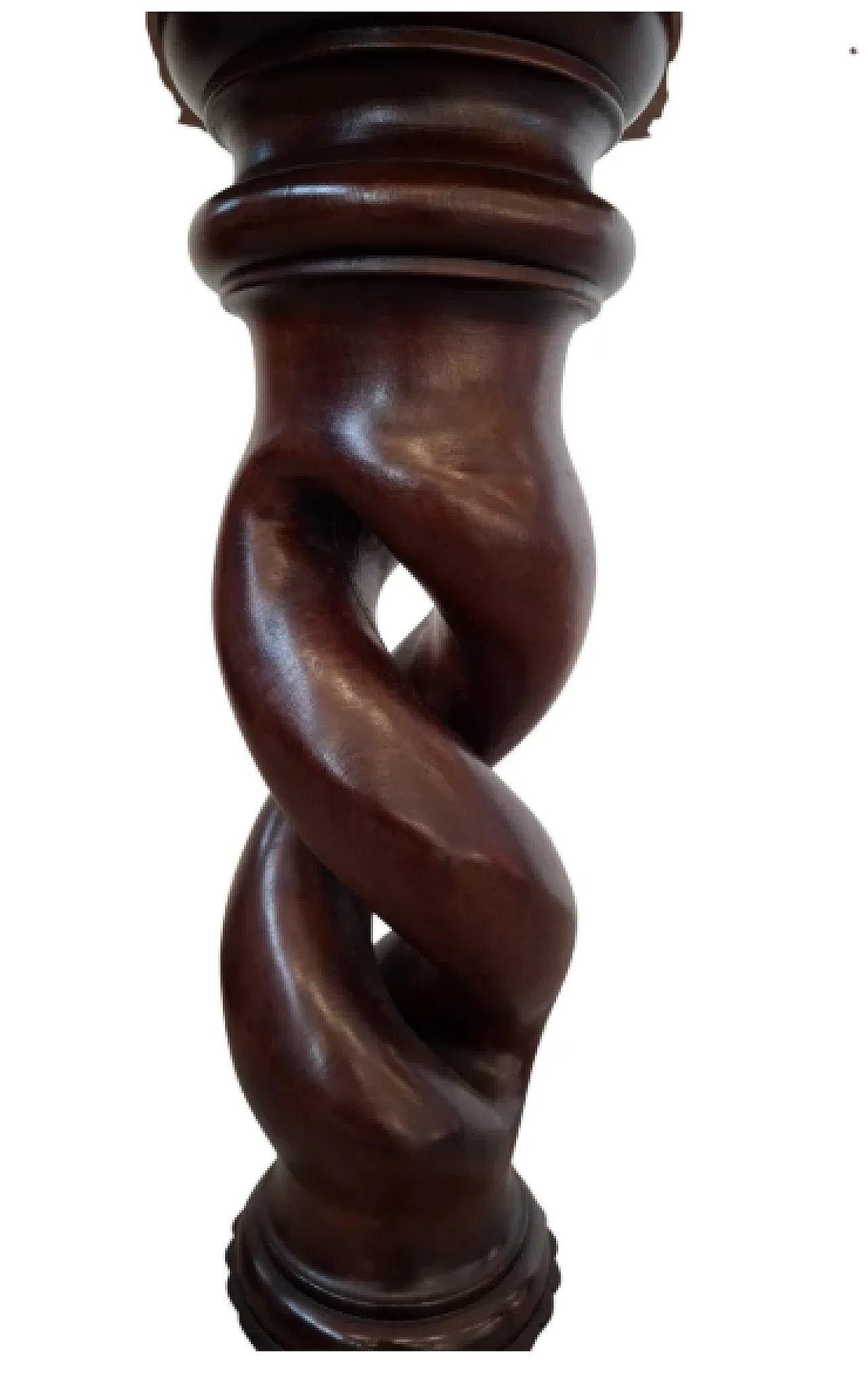 Decorative mahogany wood column, 1960s 4