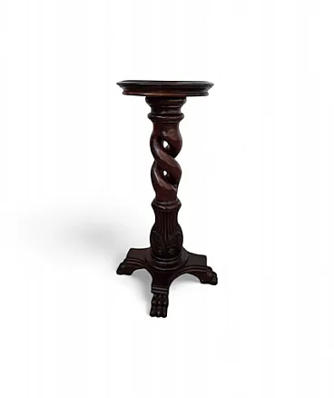 Decorative mahogany wood column, 1960s